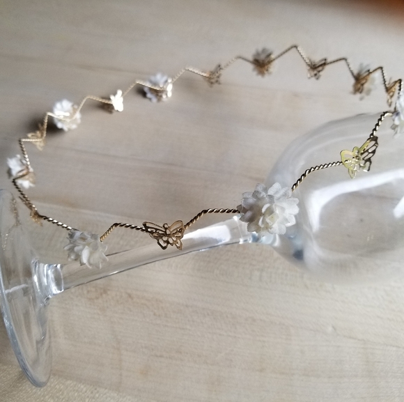 Accessories - { CROWN } Whimsical Gold Butterflies & flowers